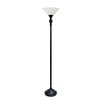 Elegant Designs 1 Light Floor Lamp with Marbelized Glass Shade, Bronze and White LF2001-RBW